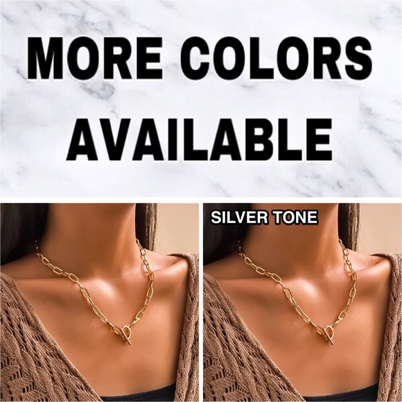 ⚜️[𝟯/$𝟭𝟴]⚜️Lock Big Link Gold Chic Choker NEW - Picture 8 of 10